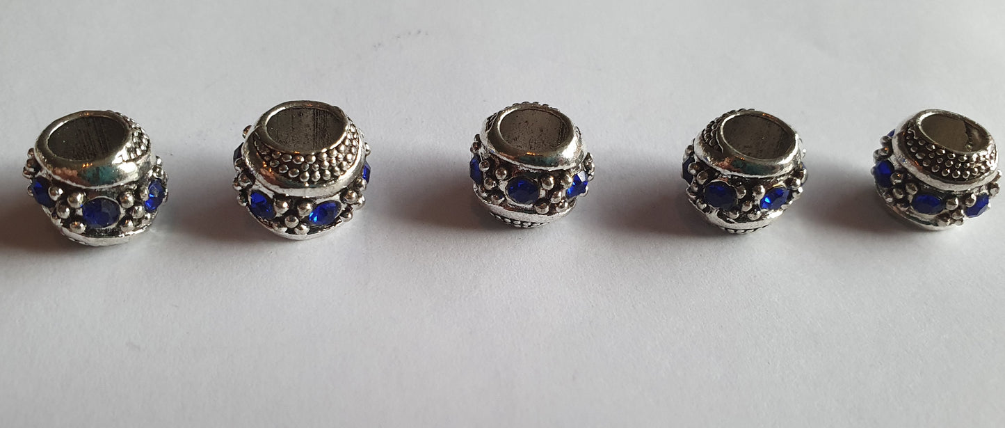 Europese kralen (groot gat)donkerblauw