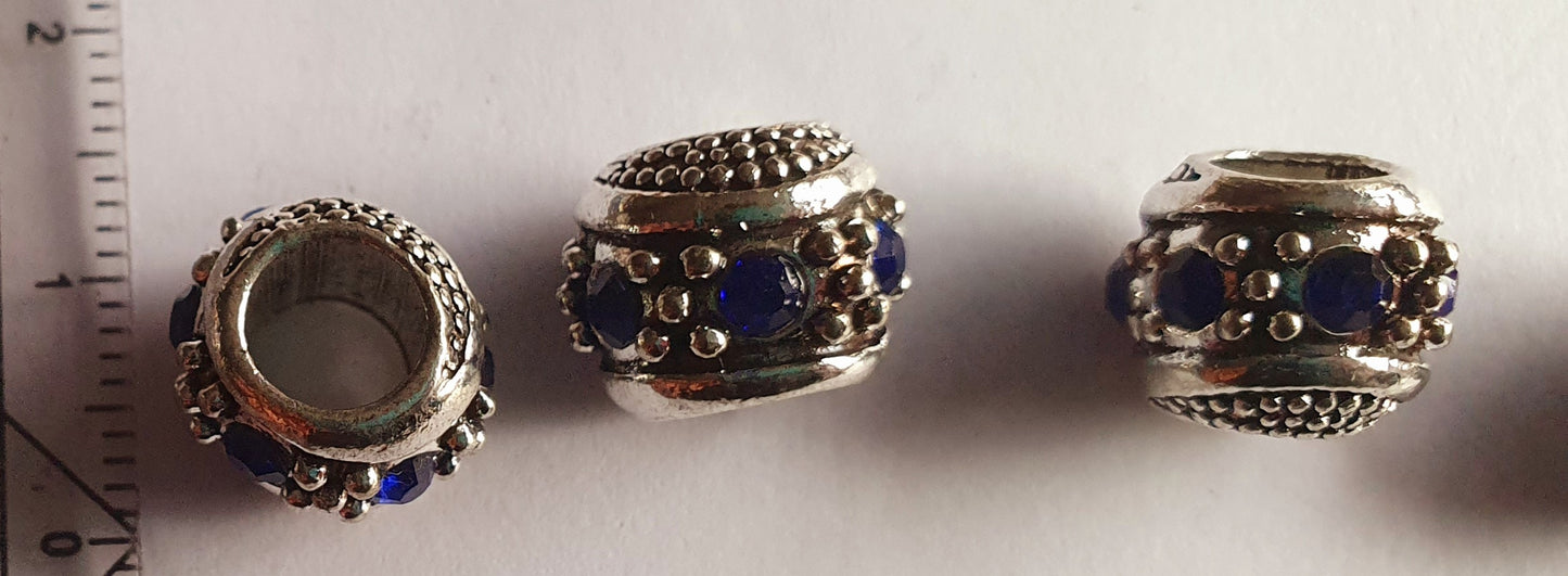 Europese kralen (groot gat)donkerblauw