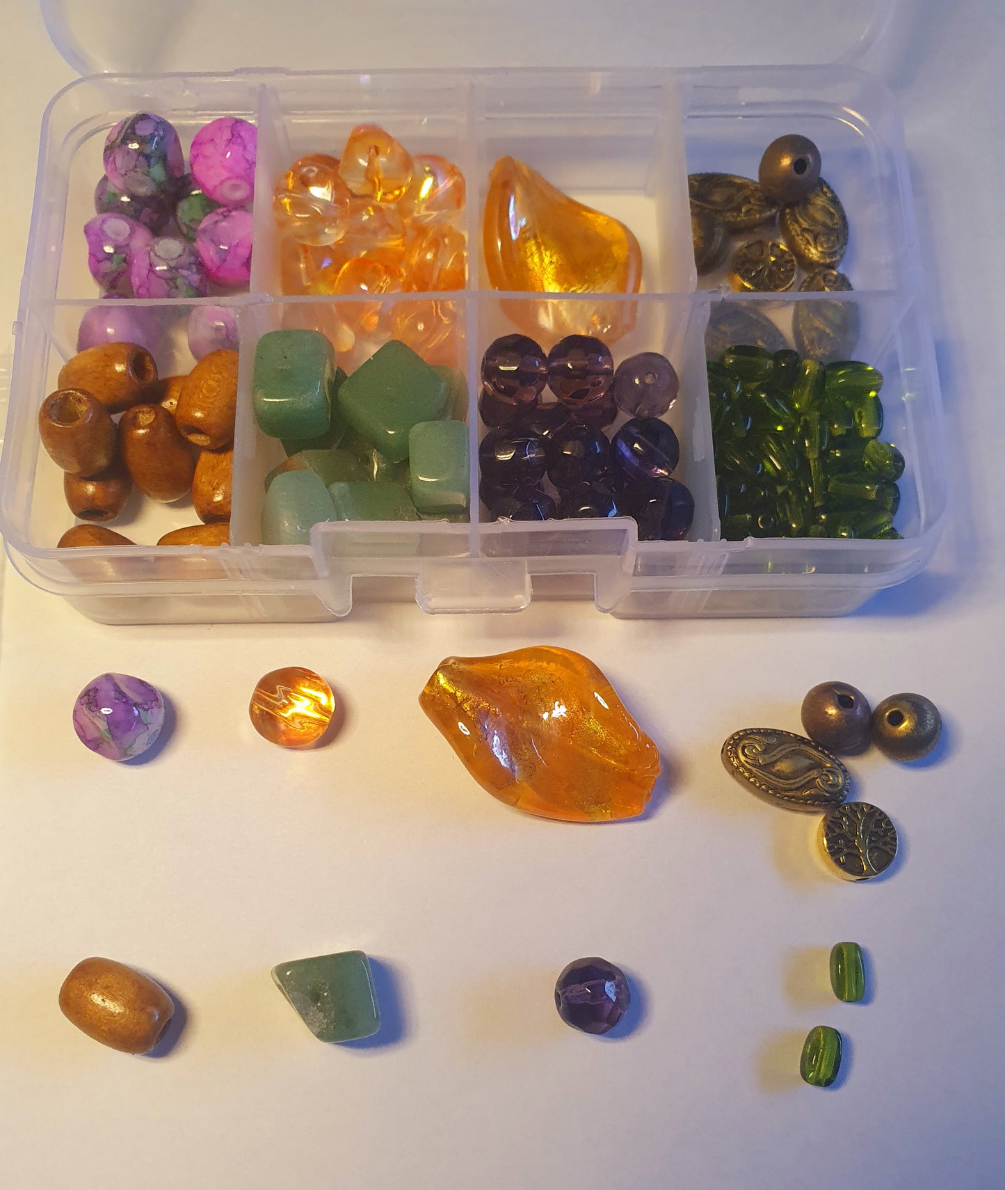 Kralenbox Groen/Oranje