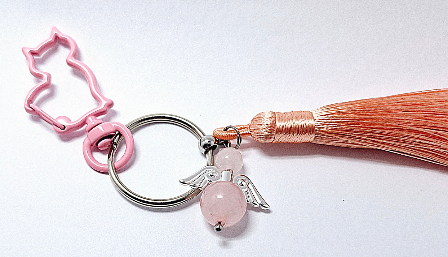 Sleutelhanger kat roze