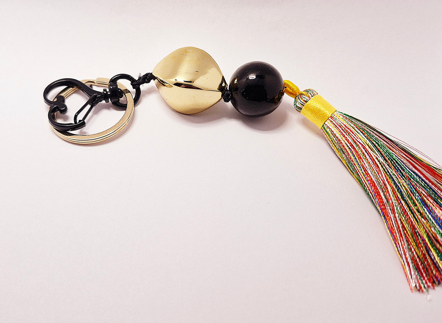 Sleutelhanger goud/zwart Hart