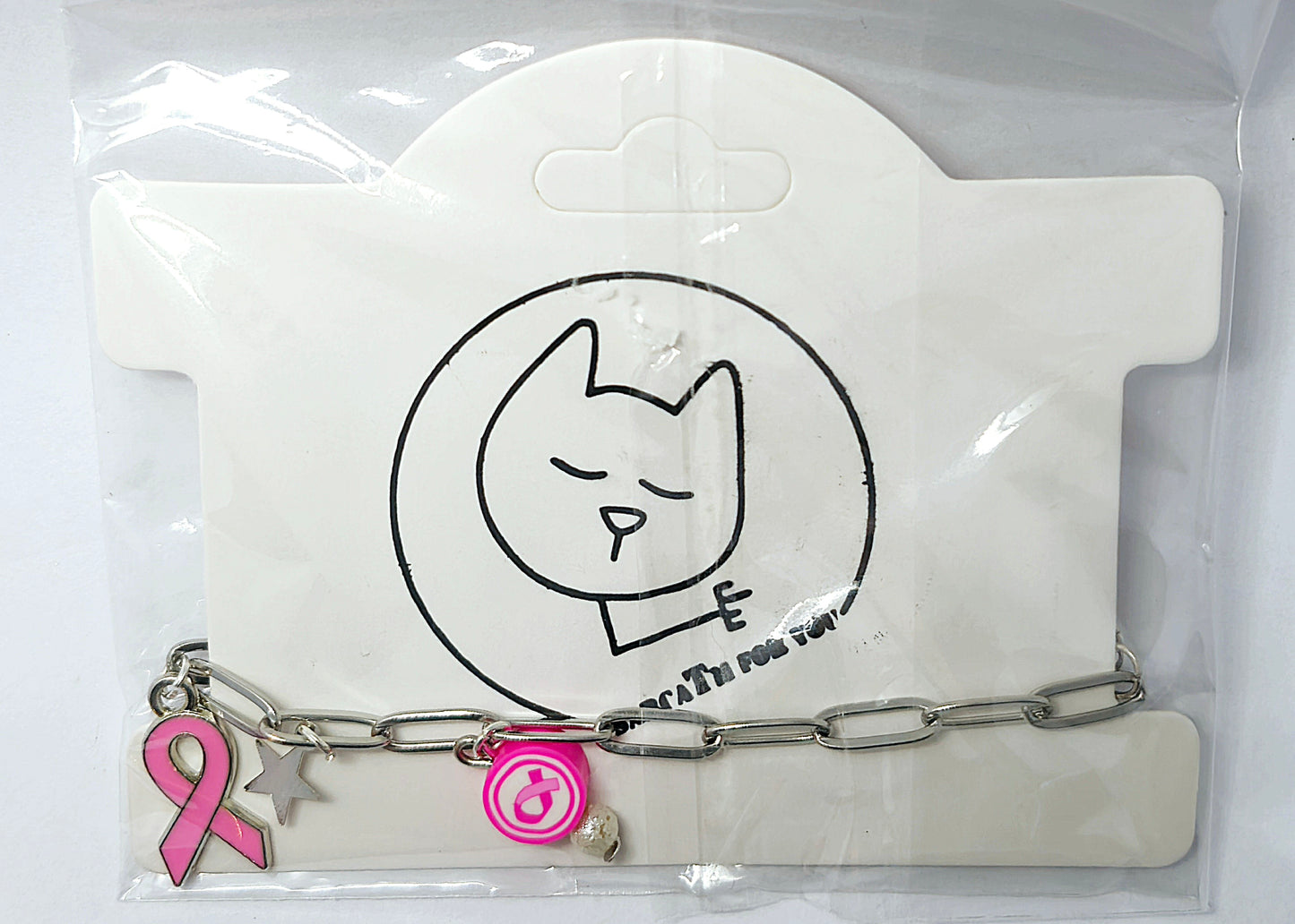 Pink ribbon armbandje (Zilver of goudkleur)