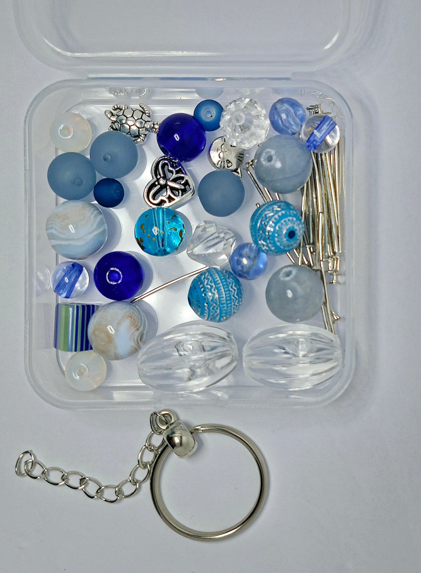 DIY clustersleutelhanger blauw