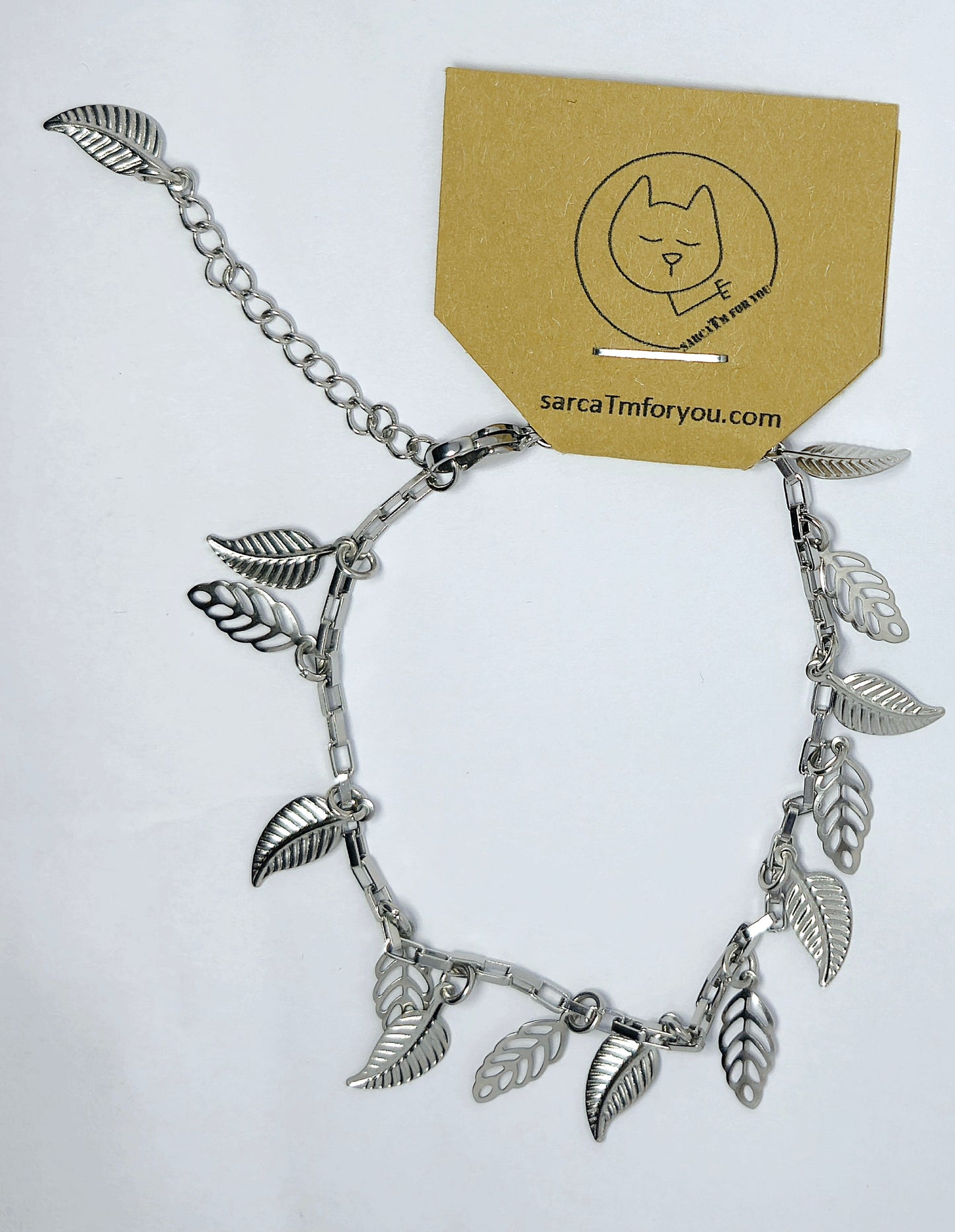 Armband zilverkleurig blaadjes