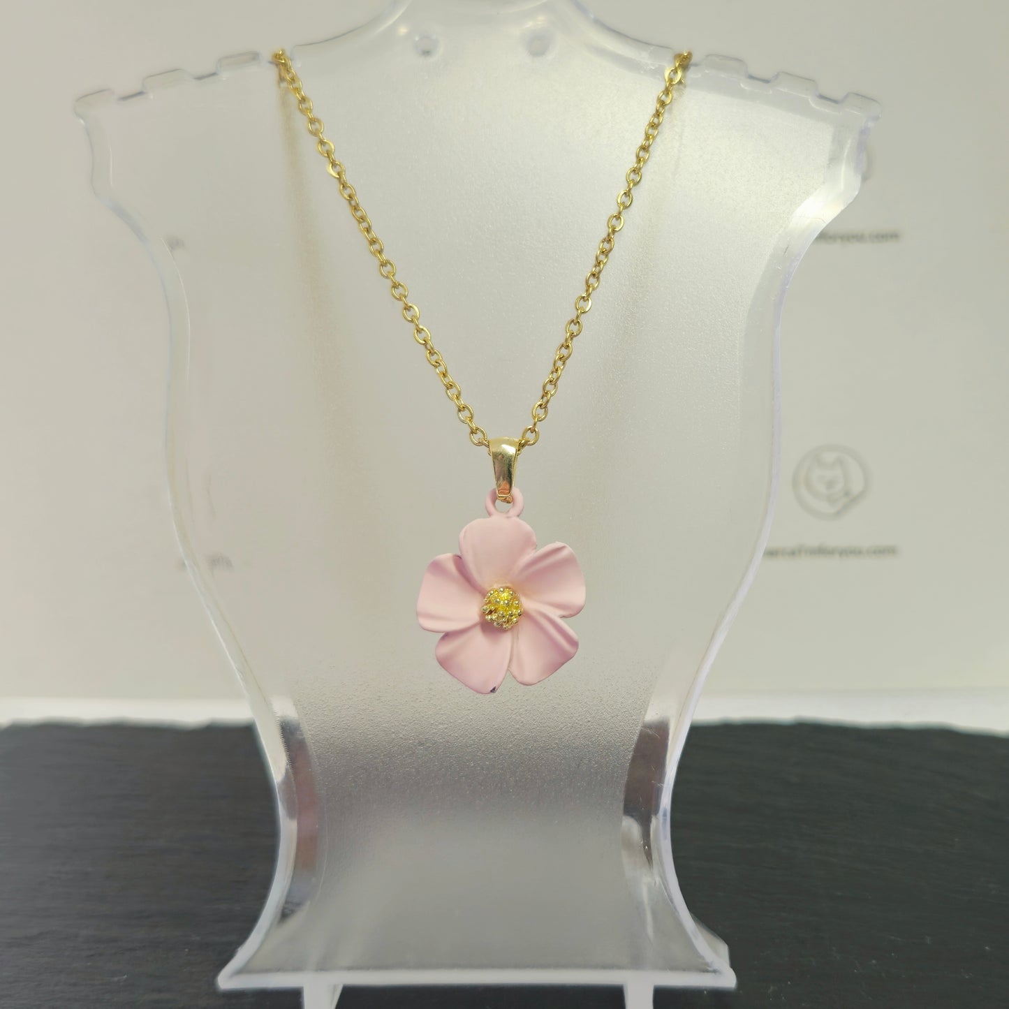 Ketting bloem - roze