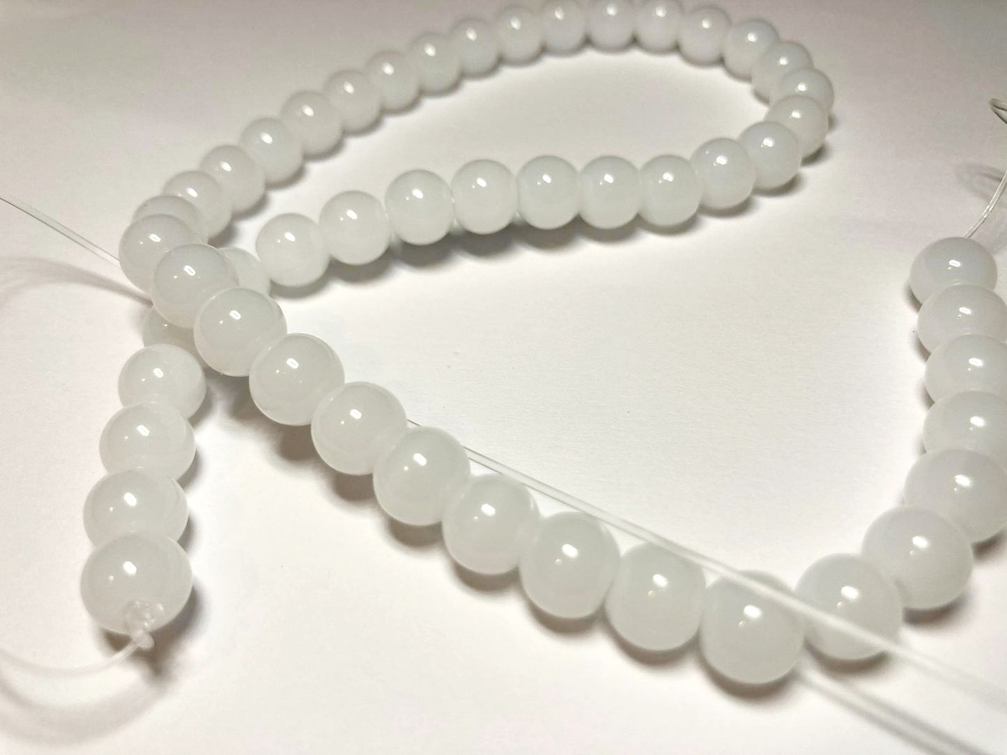 Witte Jade glas kralen