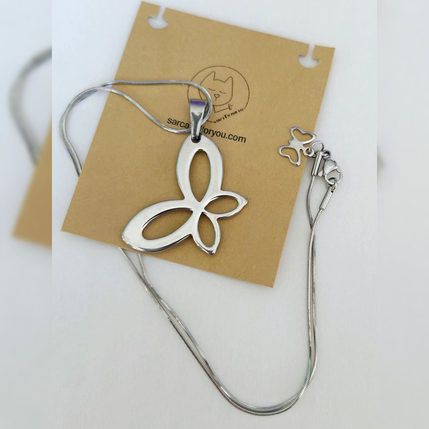 Rvs ketting vlinder