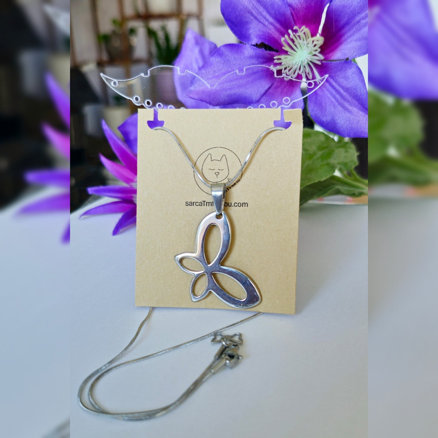 Rvs ketting vlinder
