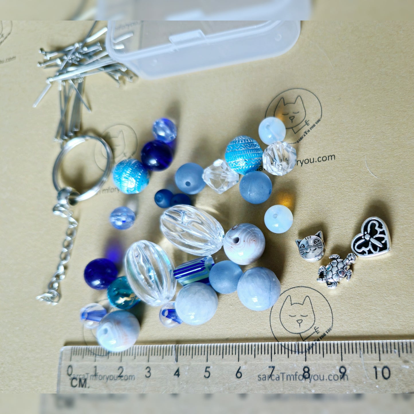 DIY clustersleutelhanger blauw