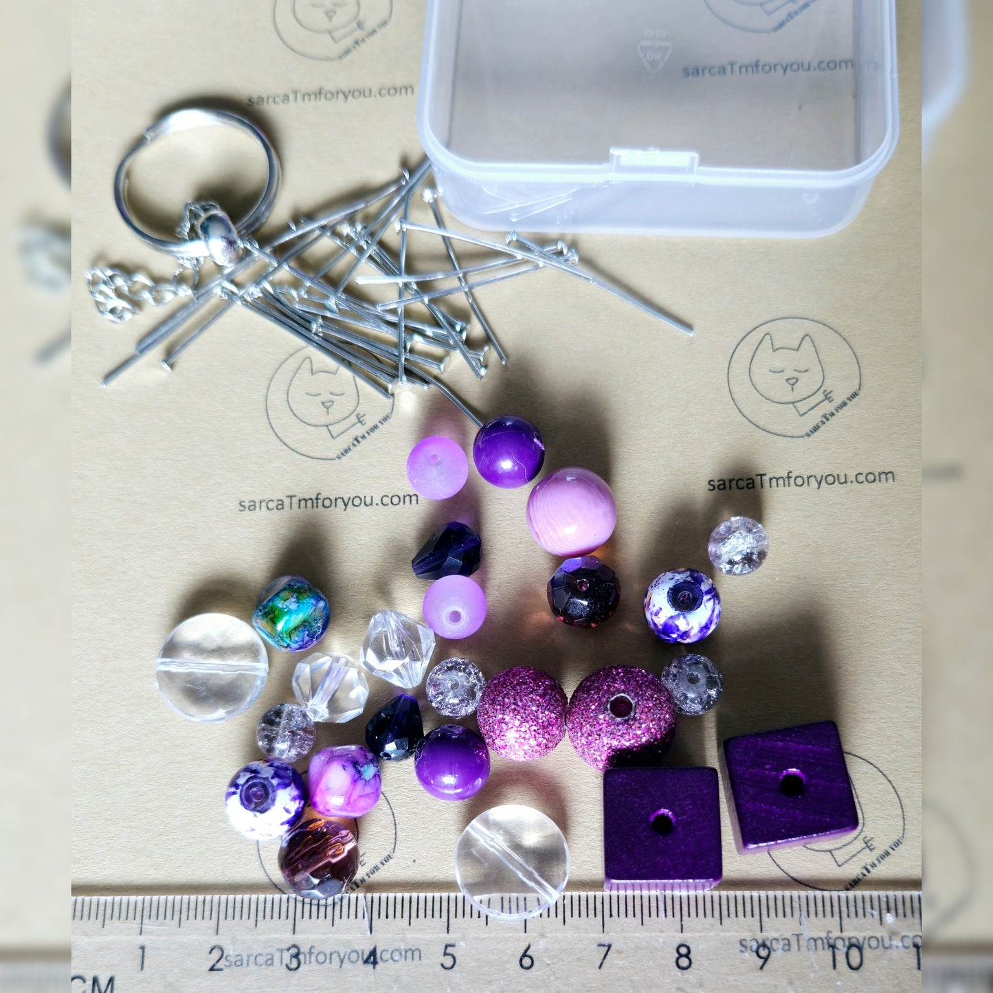 DIY clustersleutelhanger paars
