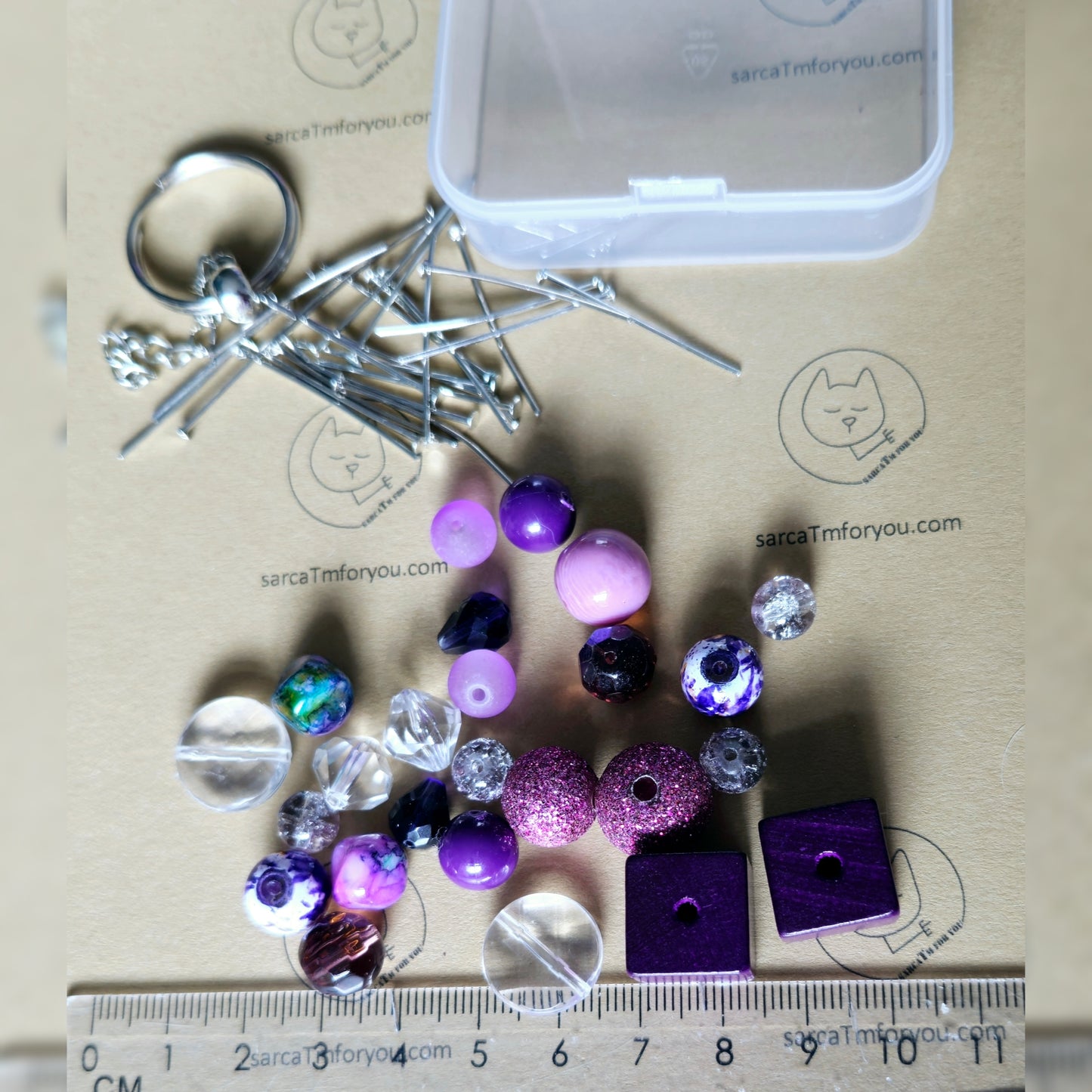 DIY clustersleutelhanger paars