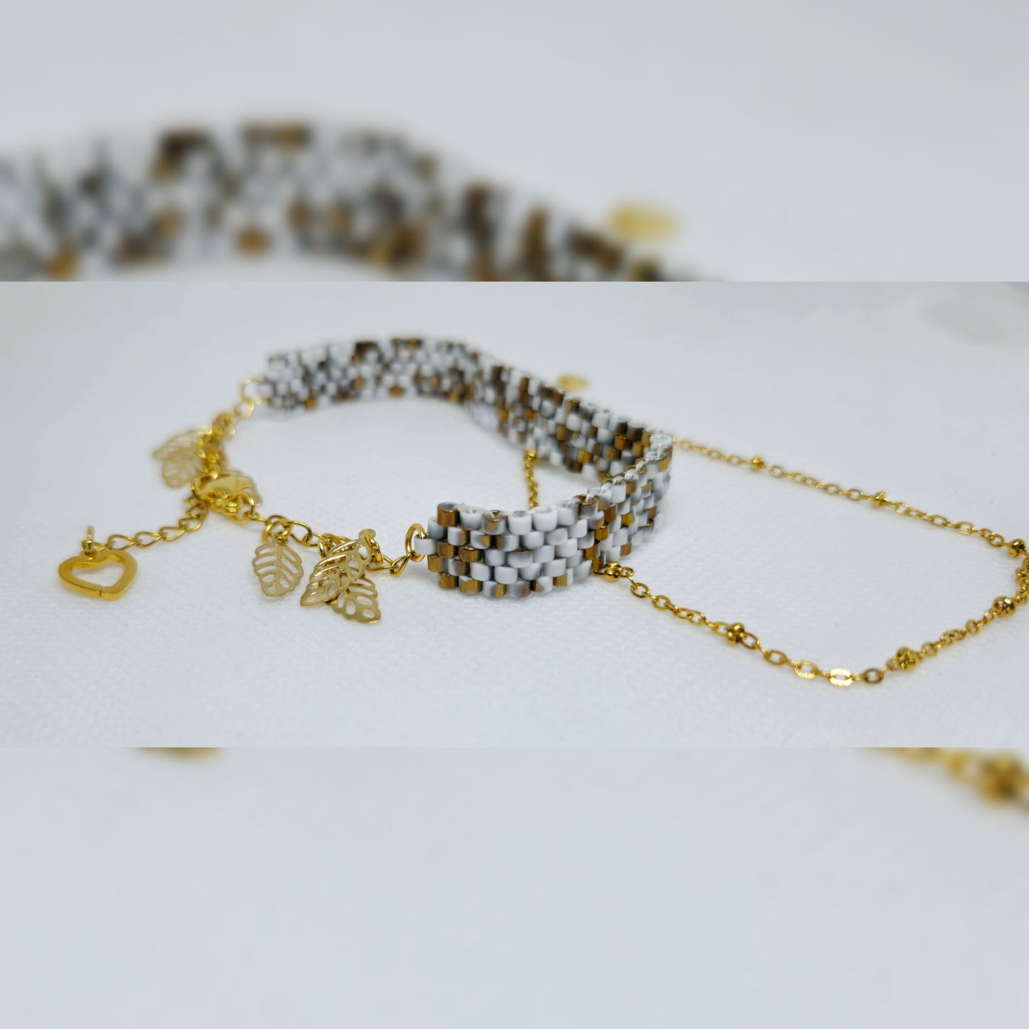 Armbandjes wit/goud