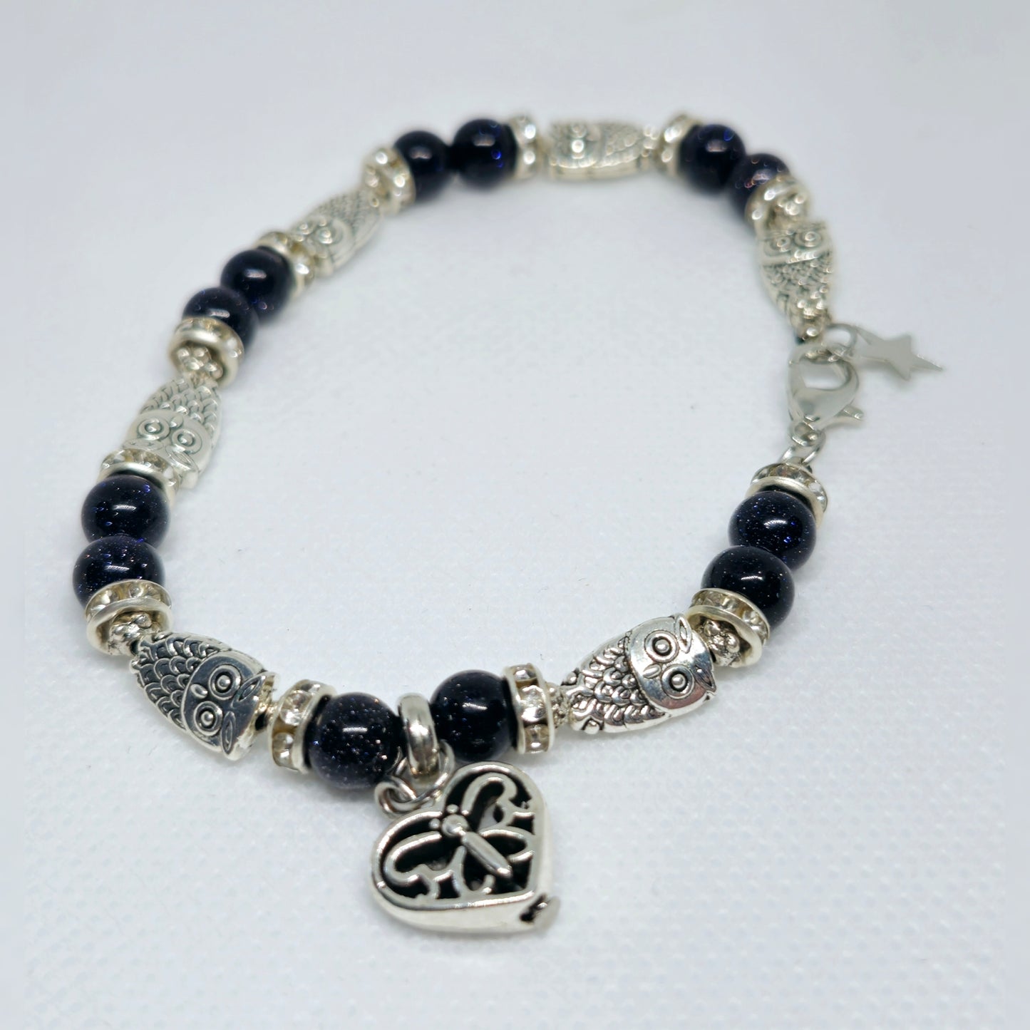 Armbandje Uil en blauwe goudsteen