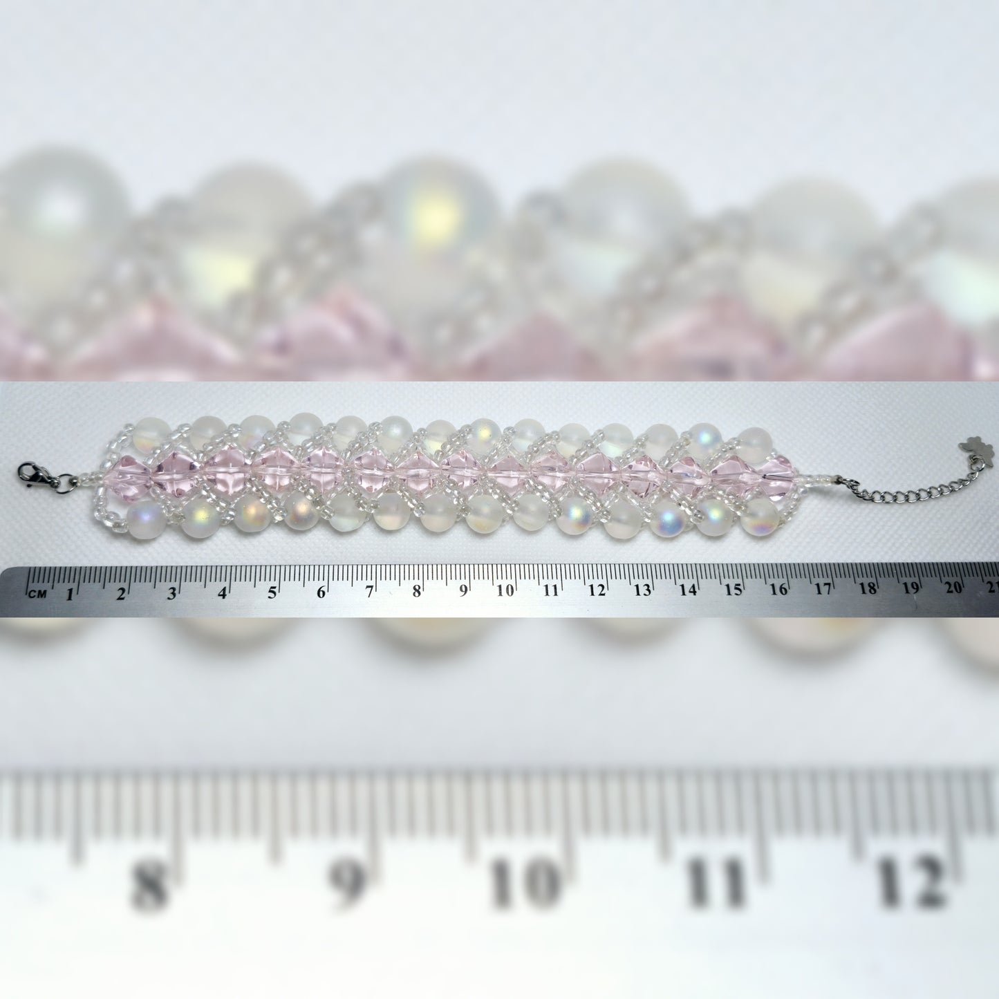 Handgemaakte vlecht-armband roze