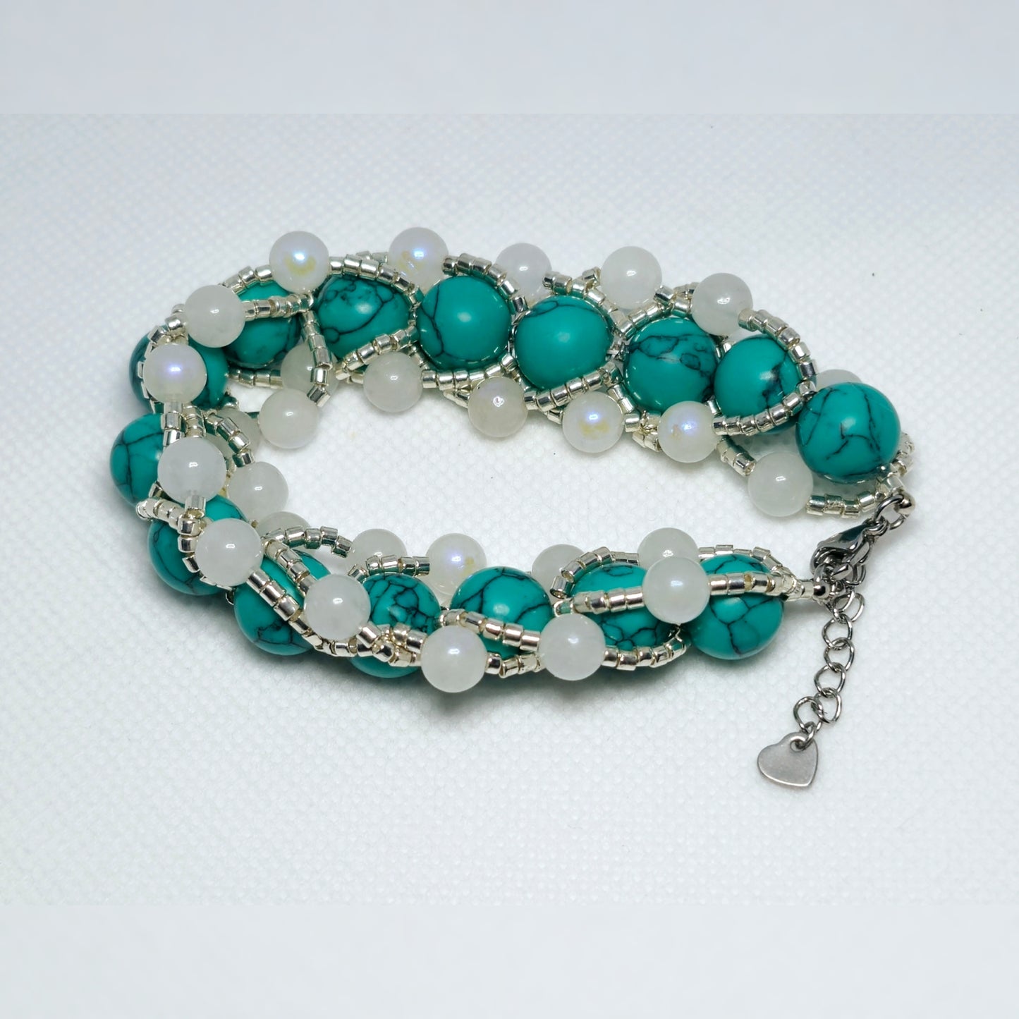 Handgemaakte vlecht-armband Turquoise