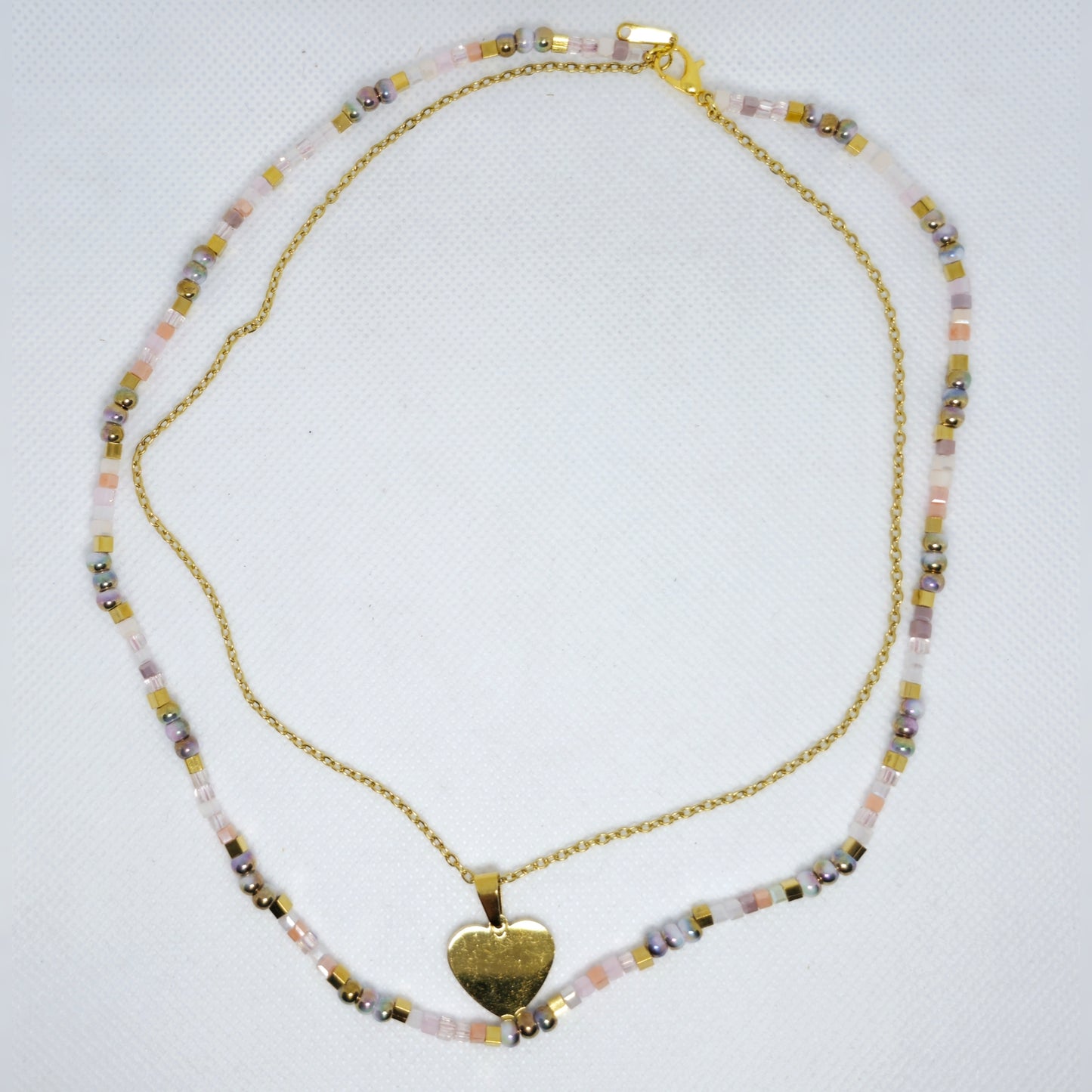 Dubbele ketting gouden hart