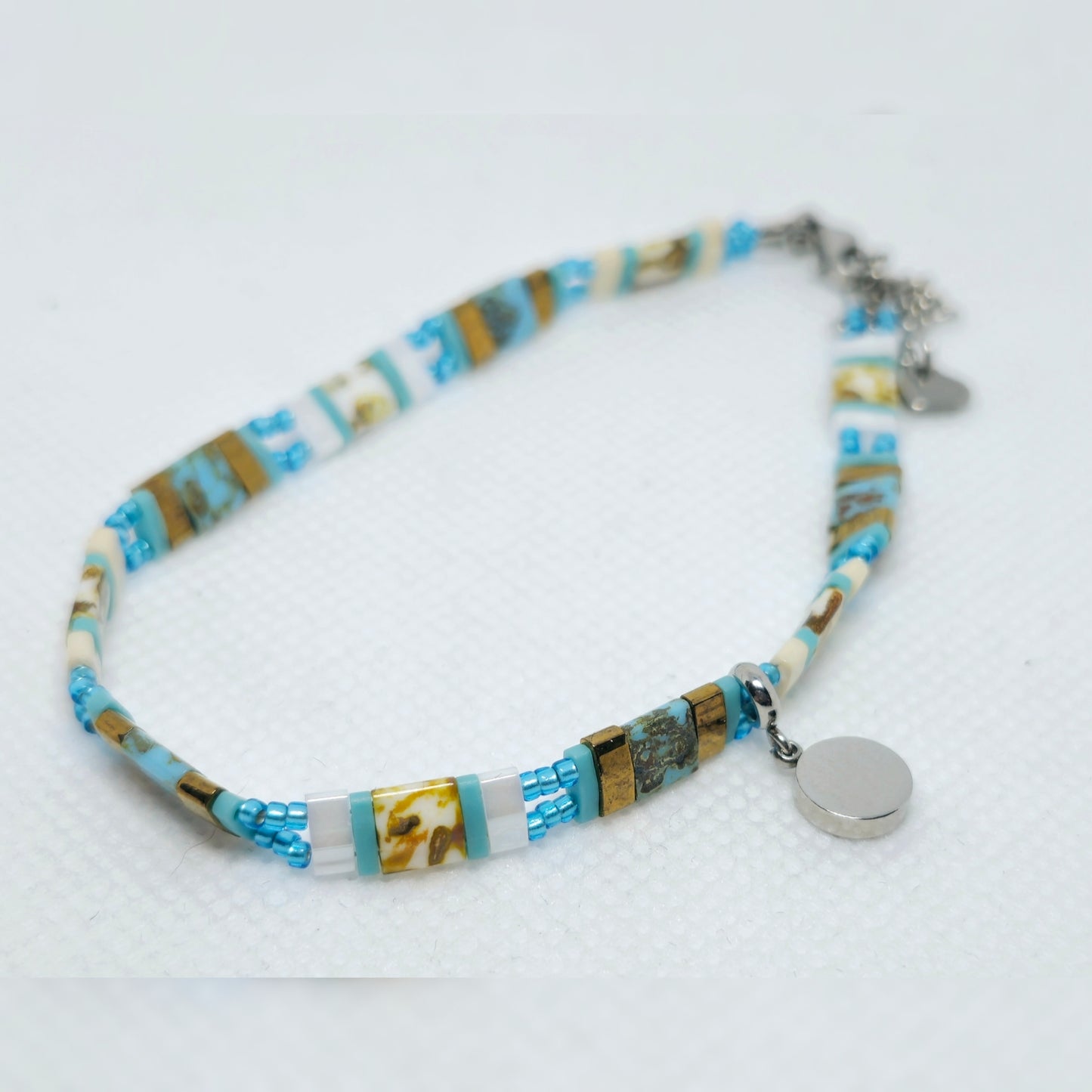 Turquoise tila beads