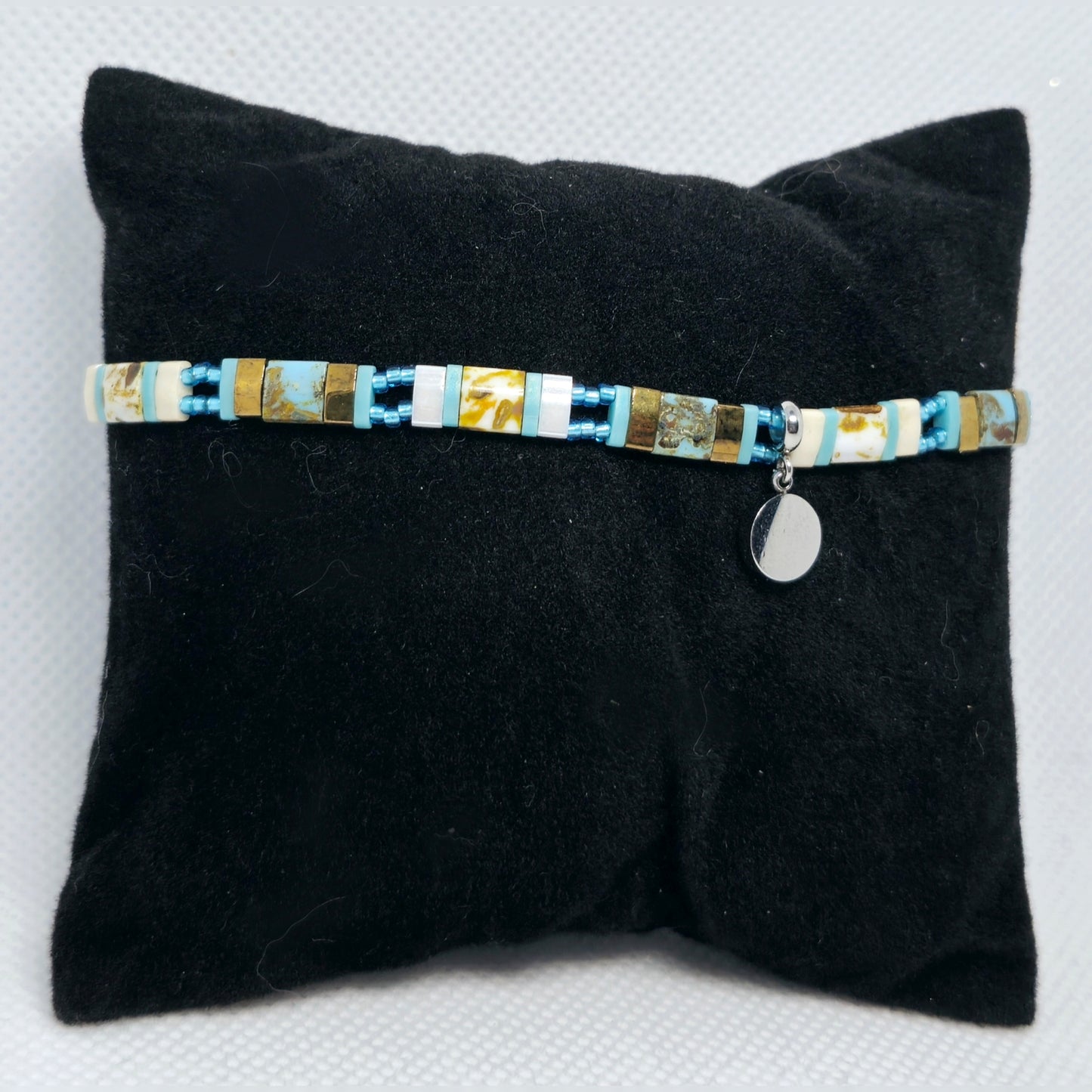 Turquoise tila beads