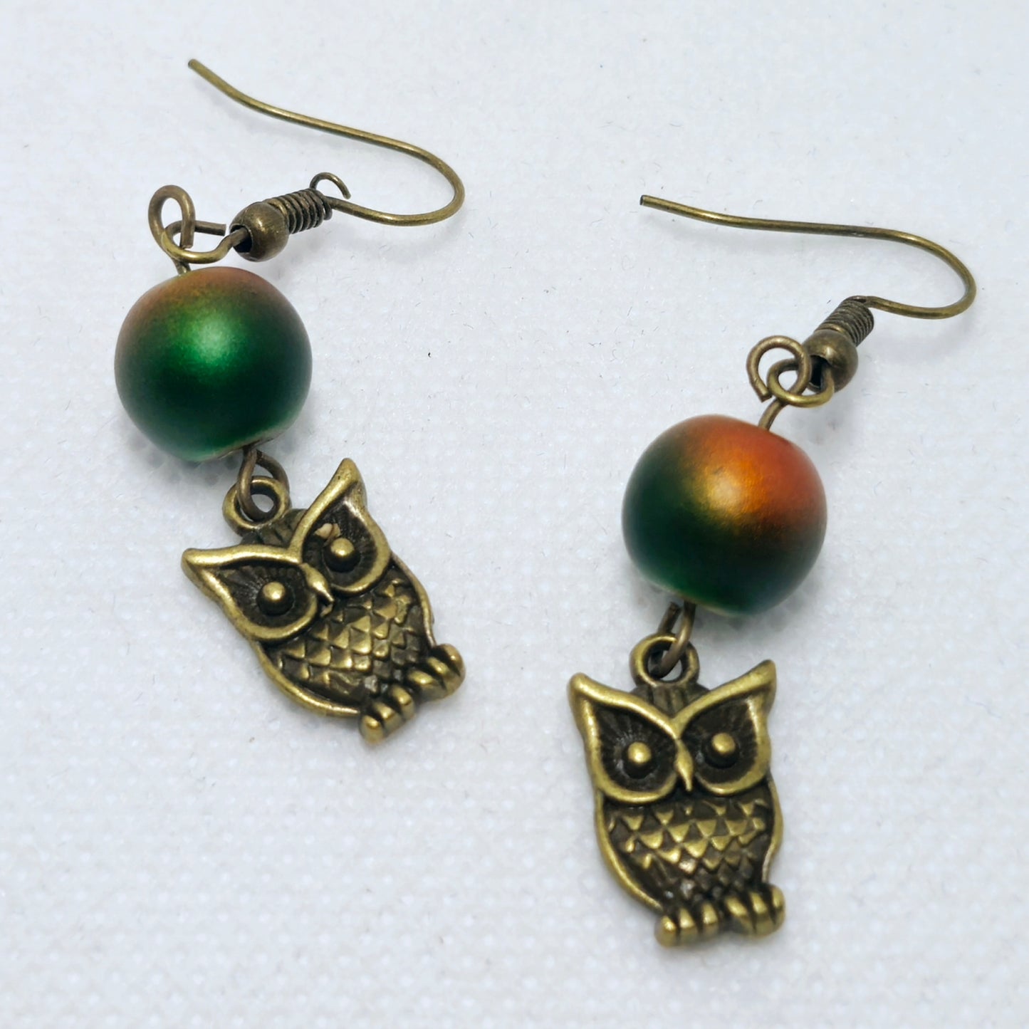 Oorbellen Uil - antiek brons