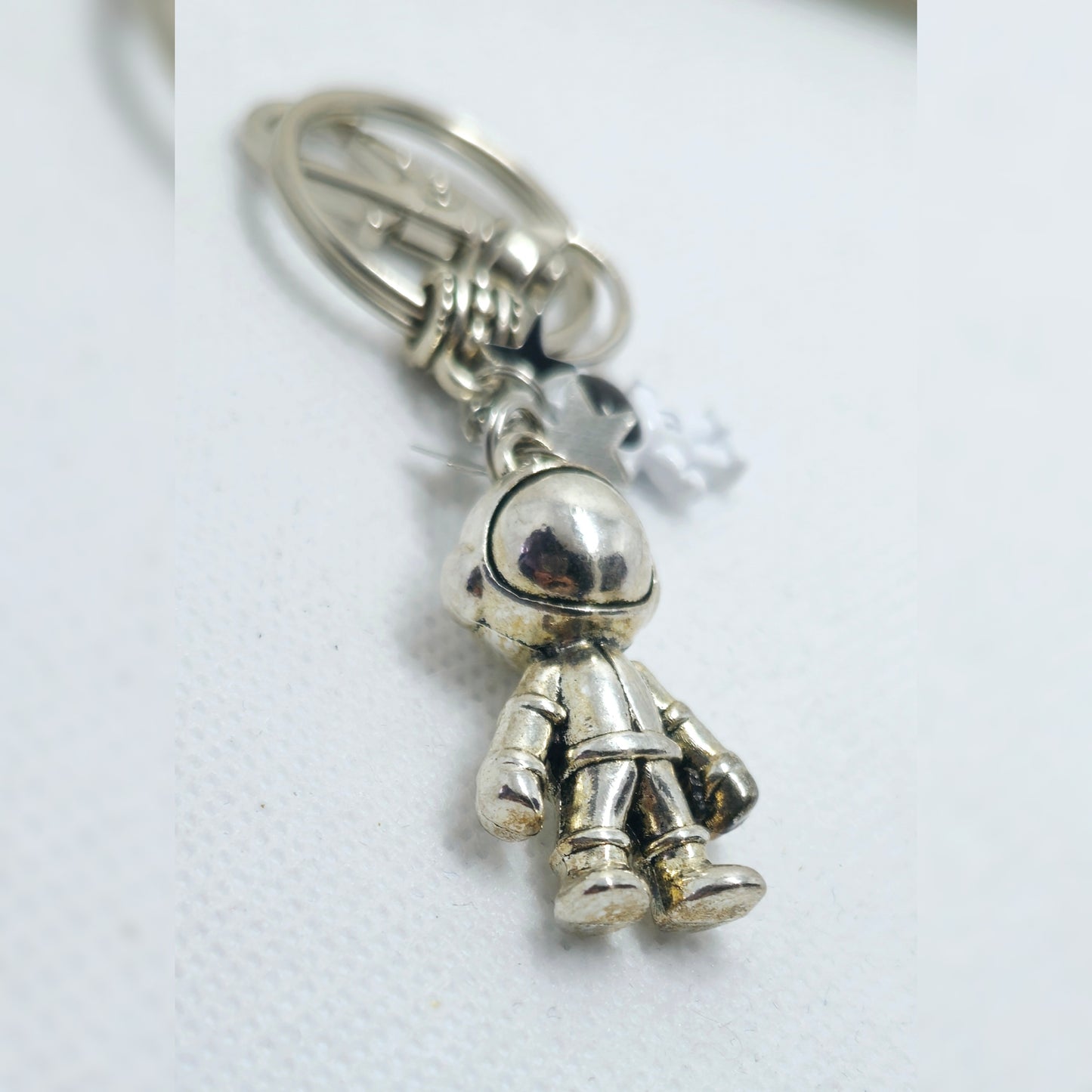 Sleutelhanger zilveren astronaut