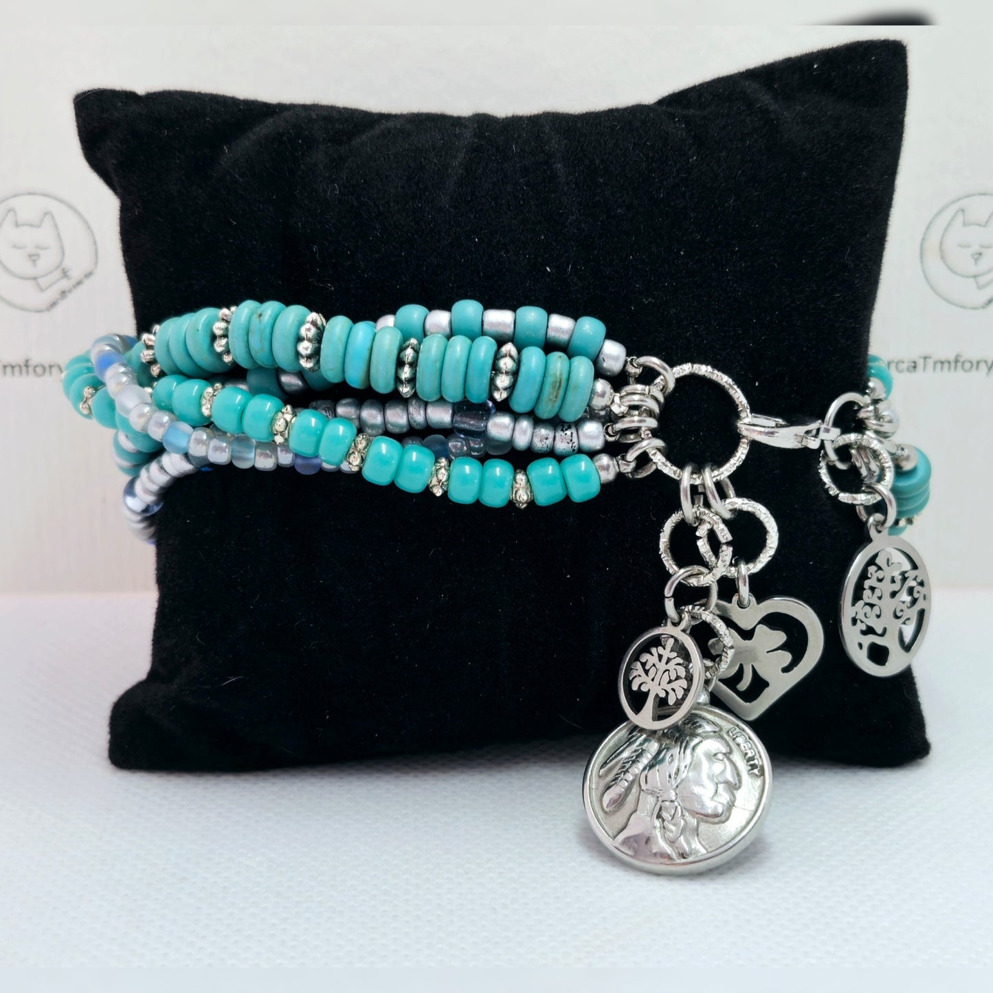 Multi-strand armband turquoise