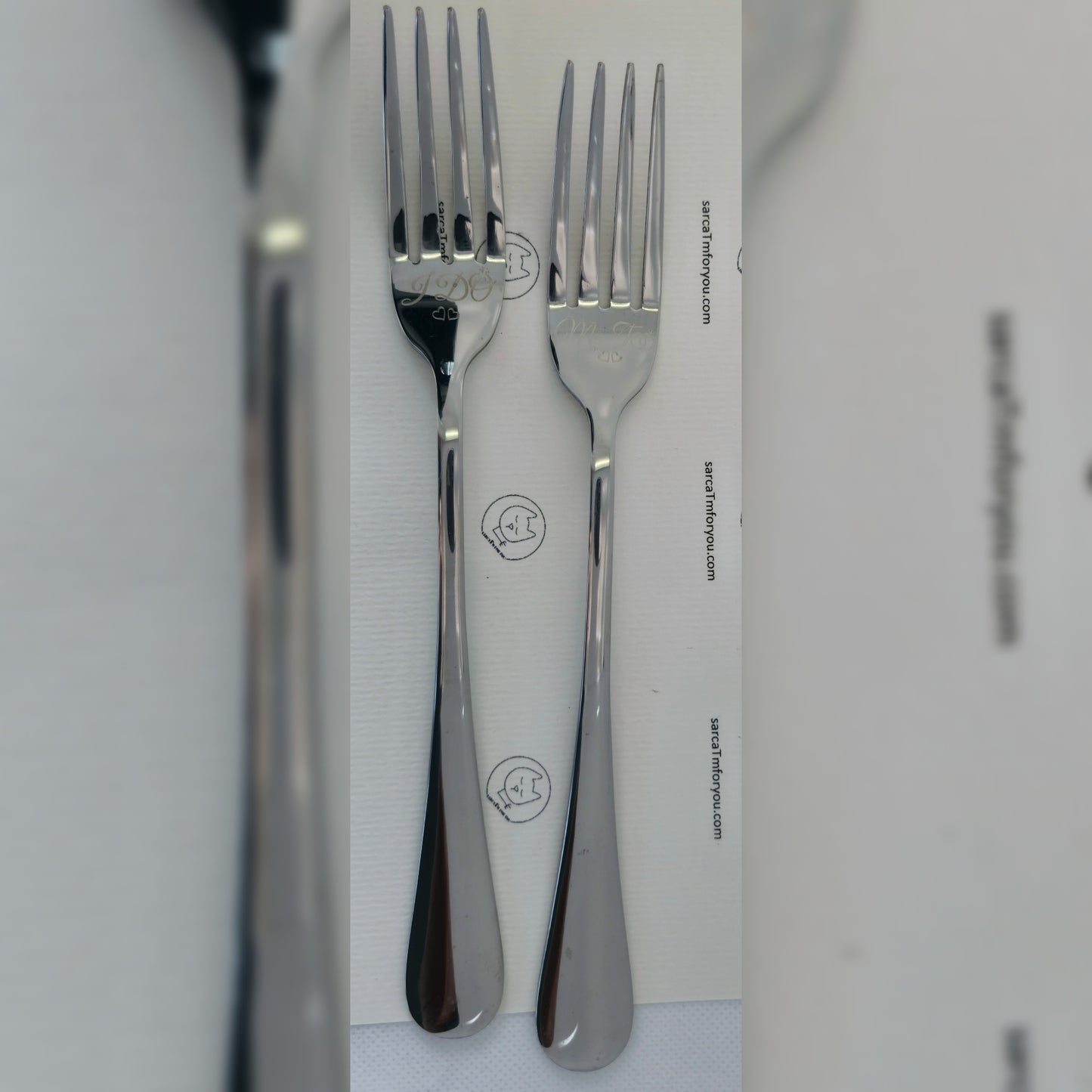 Diner vork - set 'I do - Me too'