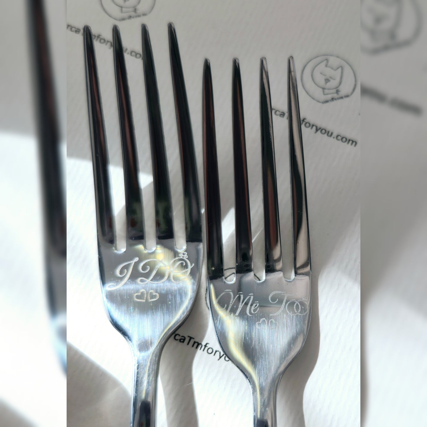 Diner vork - set 'I do - Me too'