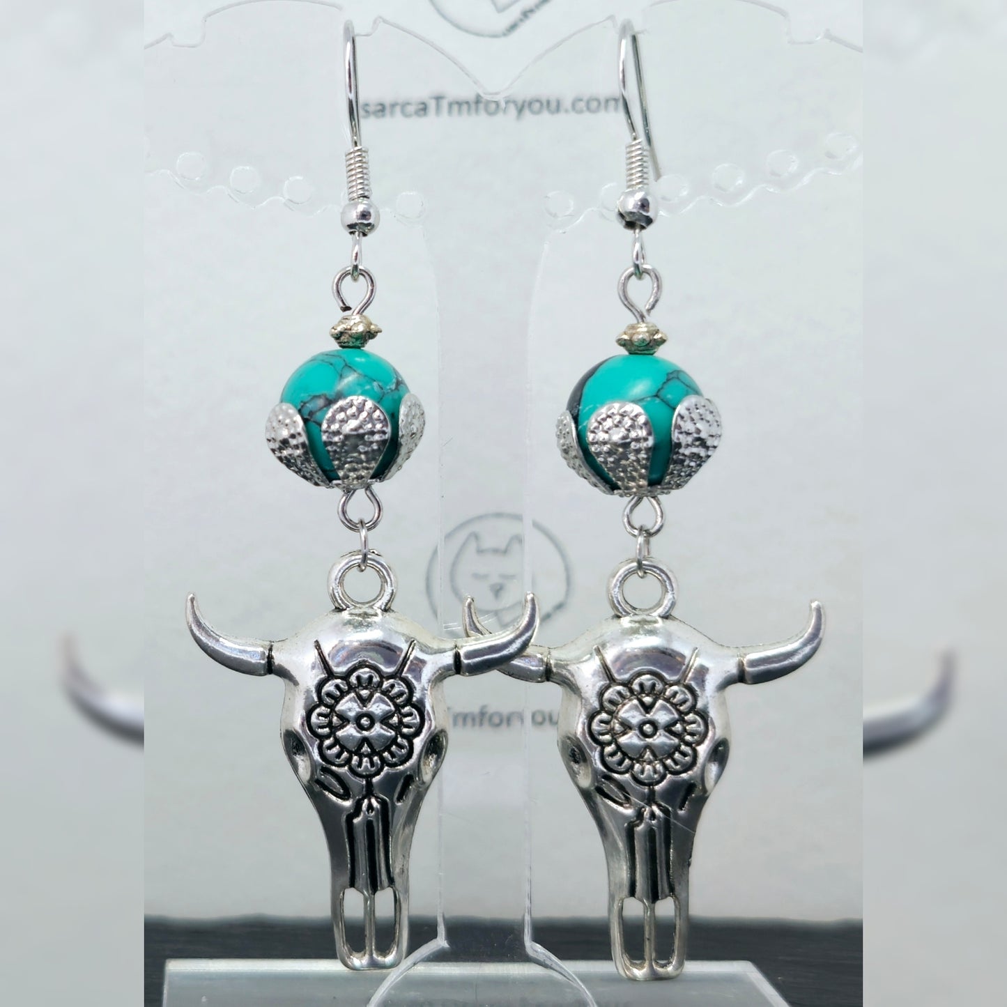 Oorbellen Stier / Turquoise
