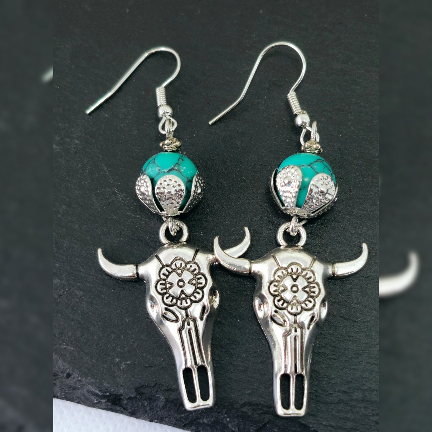 Oorbellen Stier / Turquoise
