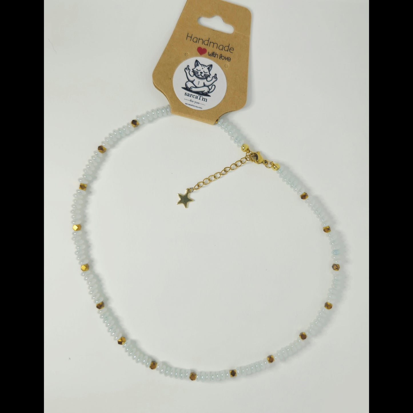 Choker blauw/goud