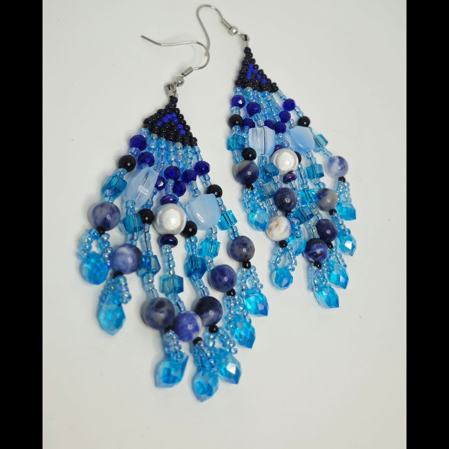 Statement oorbellen blauw
