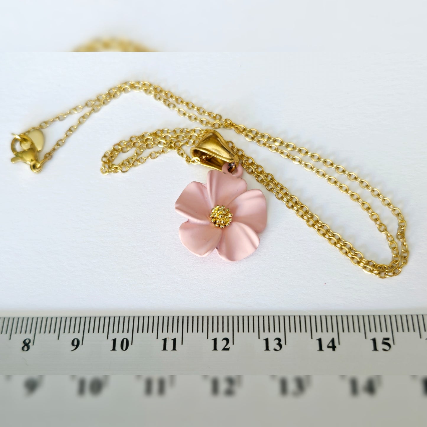 Ketting bloem - roze