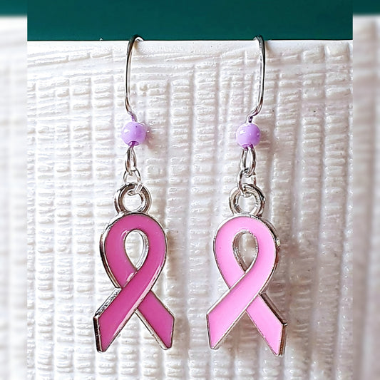 Oorbellen Pink ribbon awareness