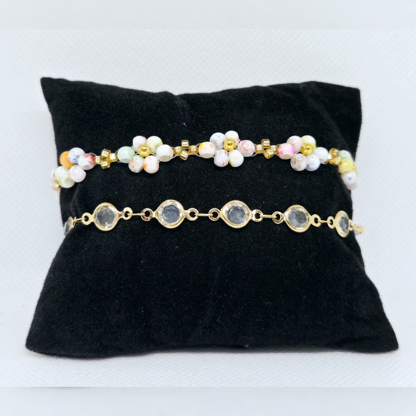 Armbandenset bloemen met kleur