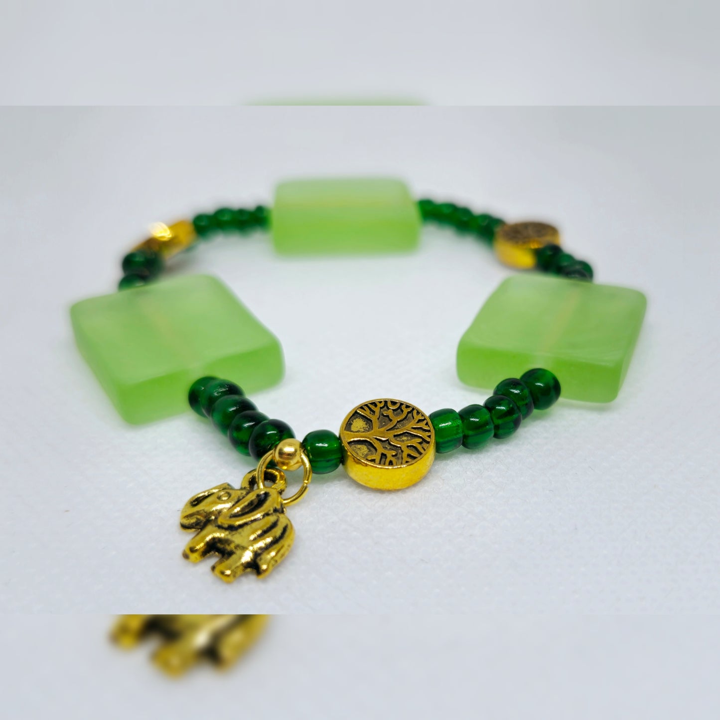 Armband groen / olifant