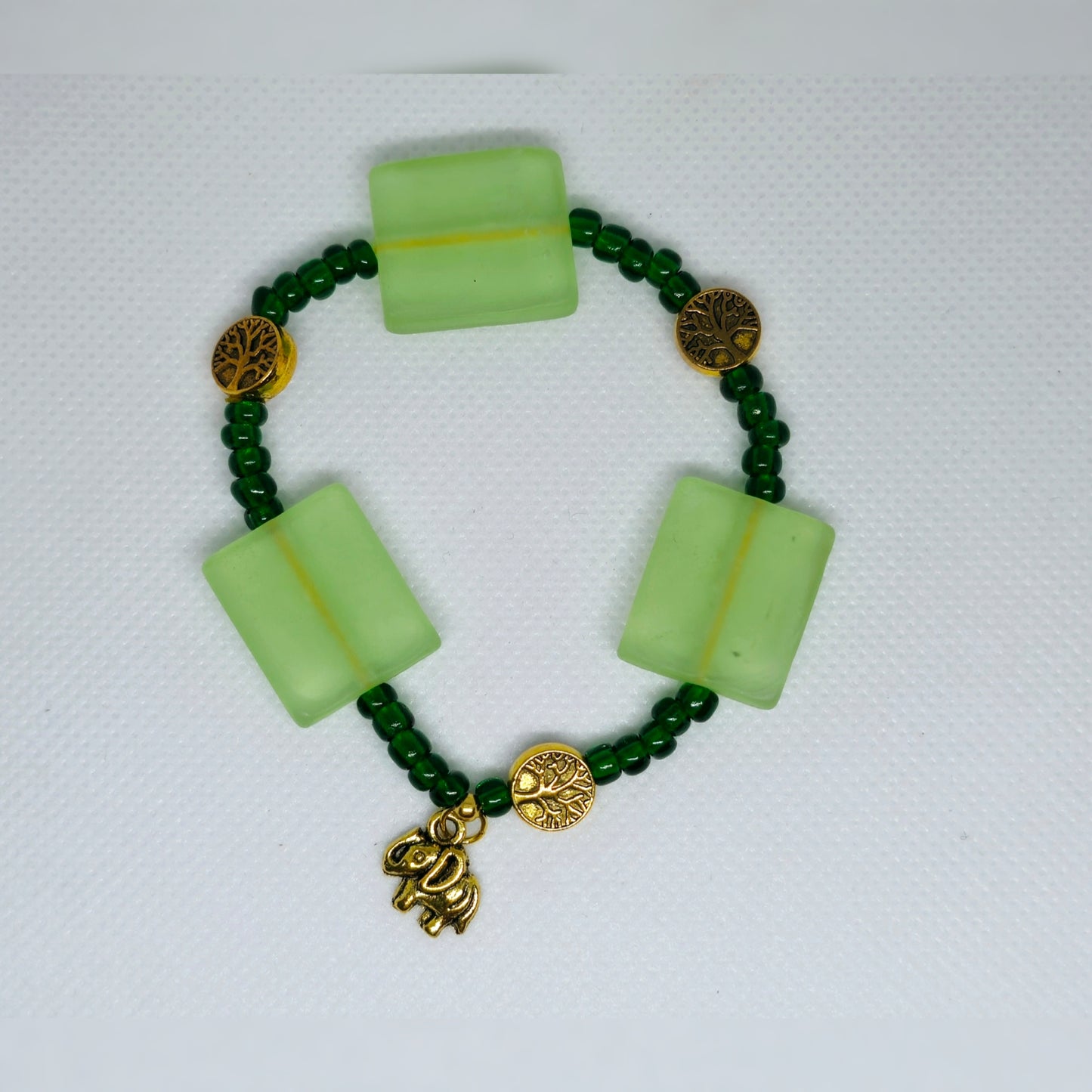 Armband groen / olifant