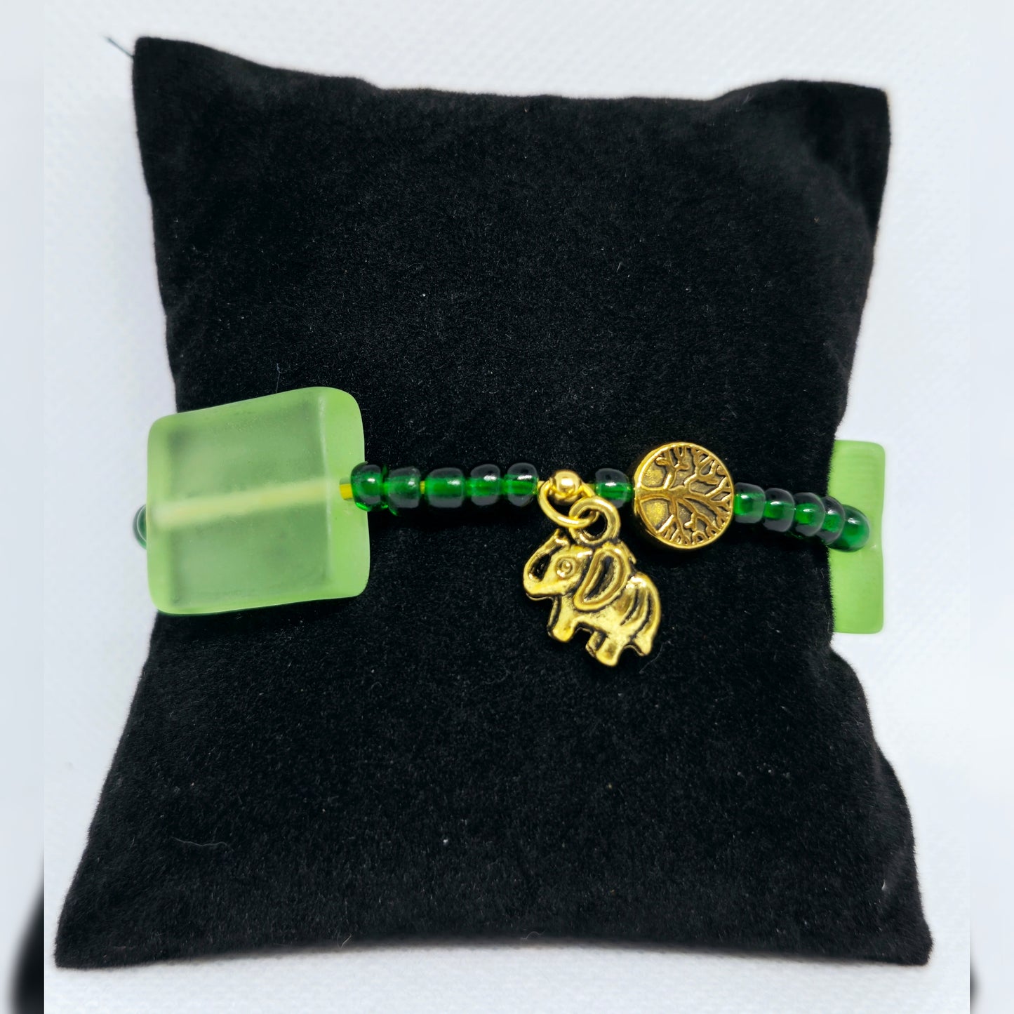 Armband groen / olifant