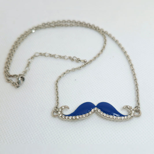 Snor ketting blauw - MOvember