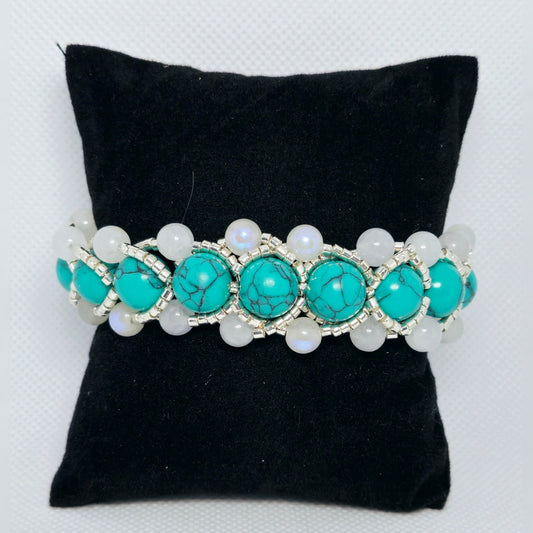 Handgemaakte vlecht-armband Turquoise