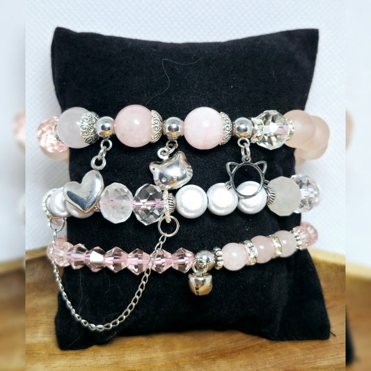 Roze armbandenset