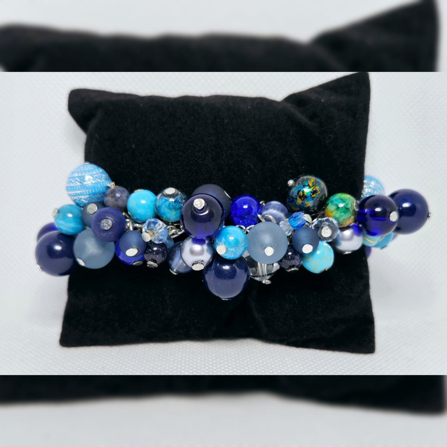 Clusterarmband blauw