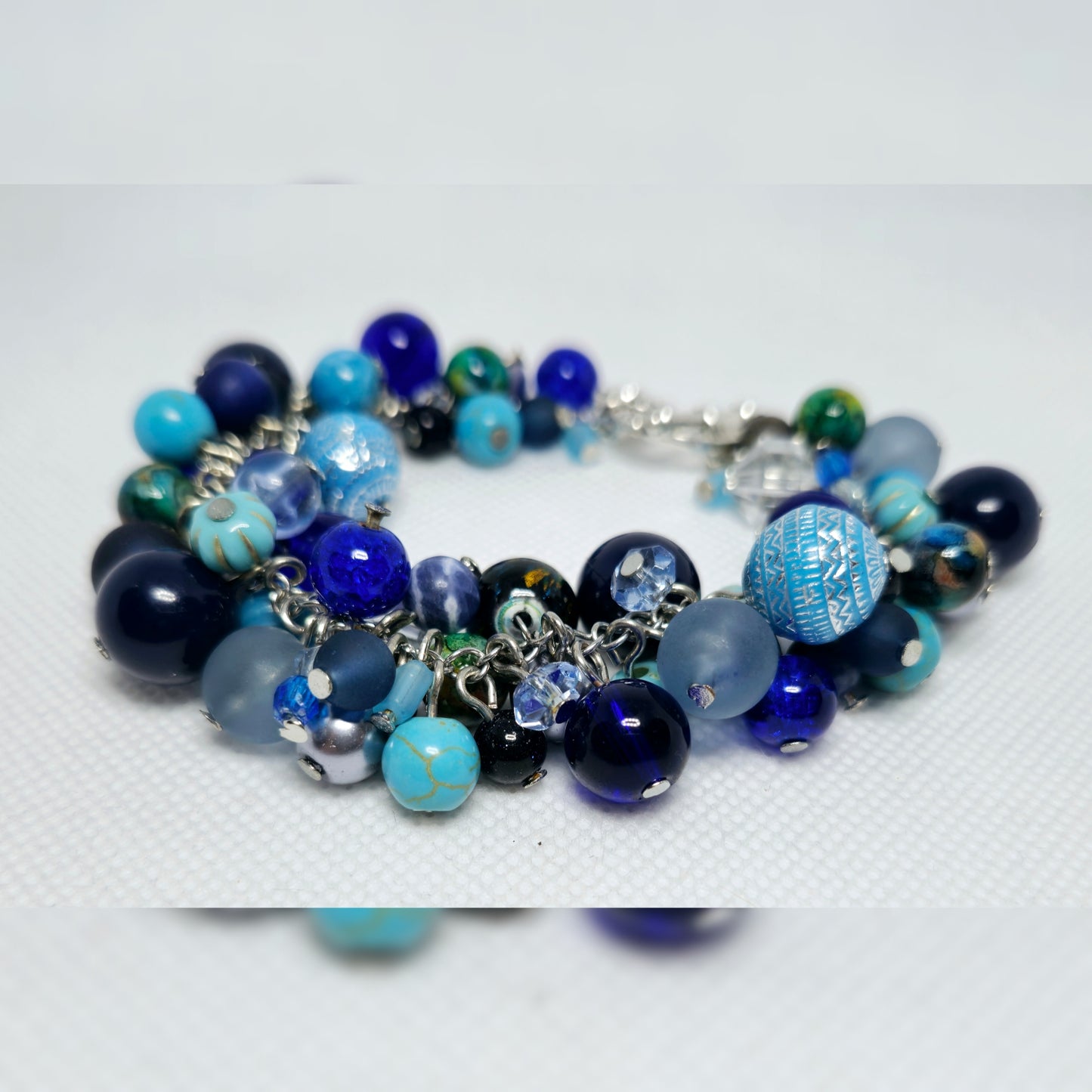 Clusterarmband blauw