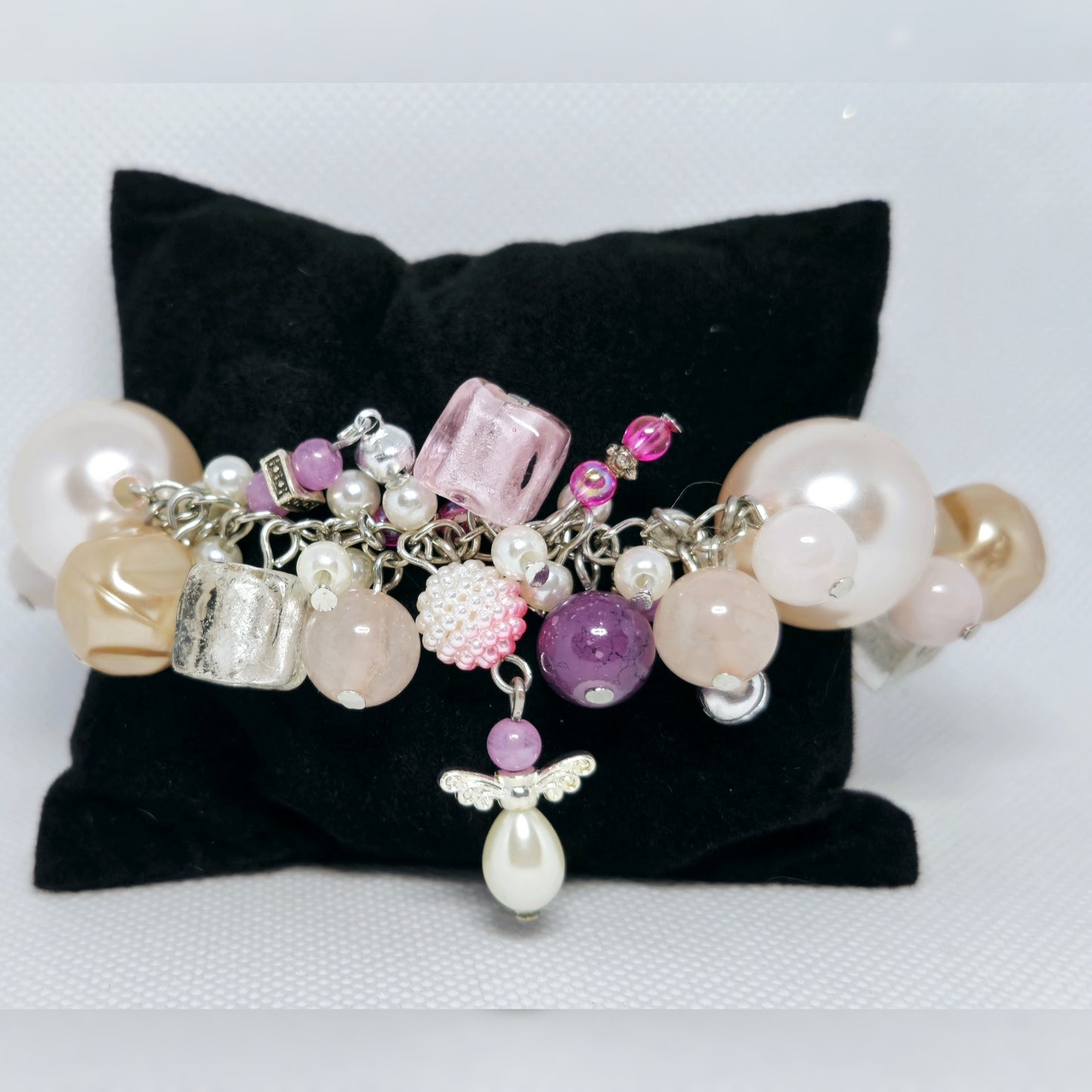 Armband roze clusters