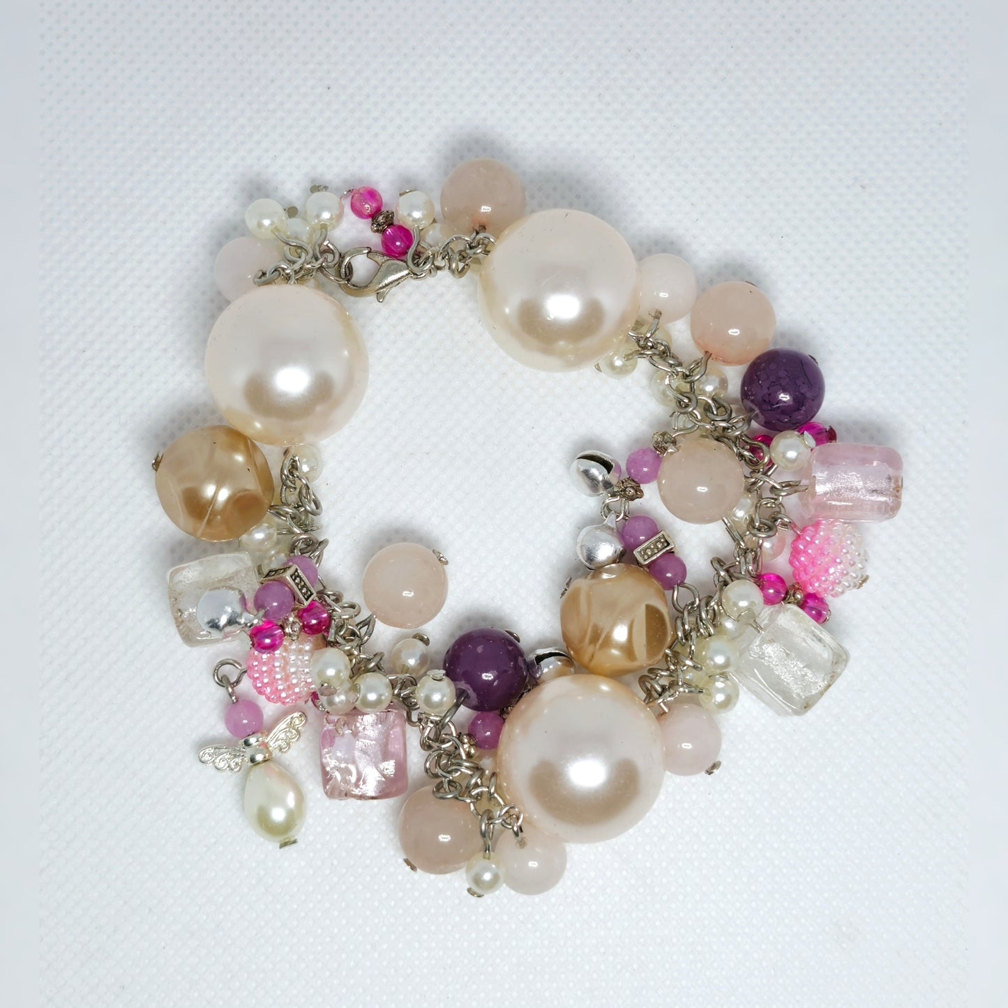 Armband roze clusters