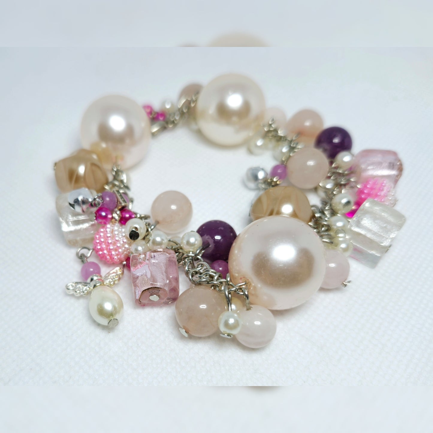 Armband roze clusters