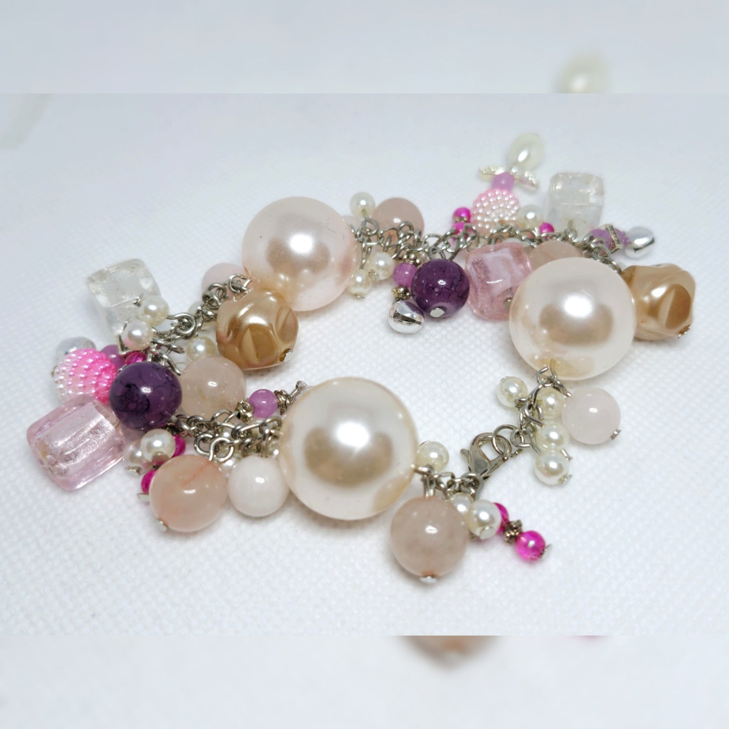 Armband roze clusters