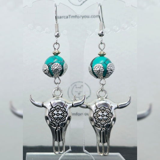 Oorbellen Stier / Turquoise