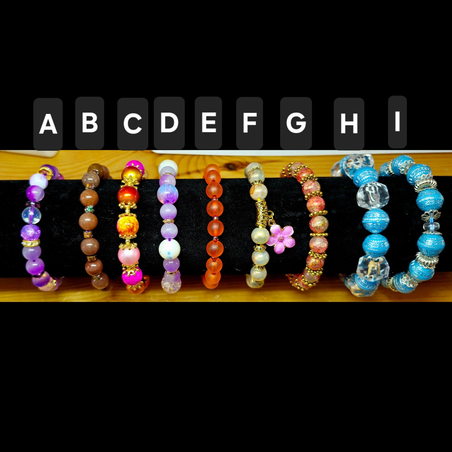 Stackable bracelets A-I