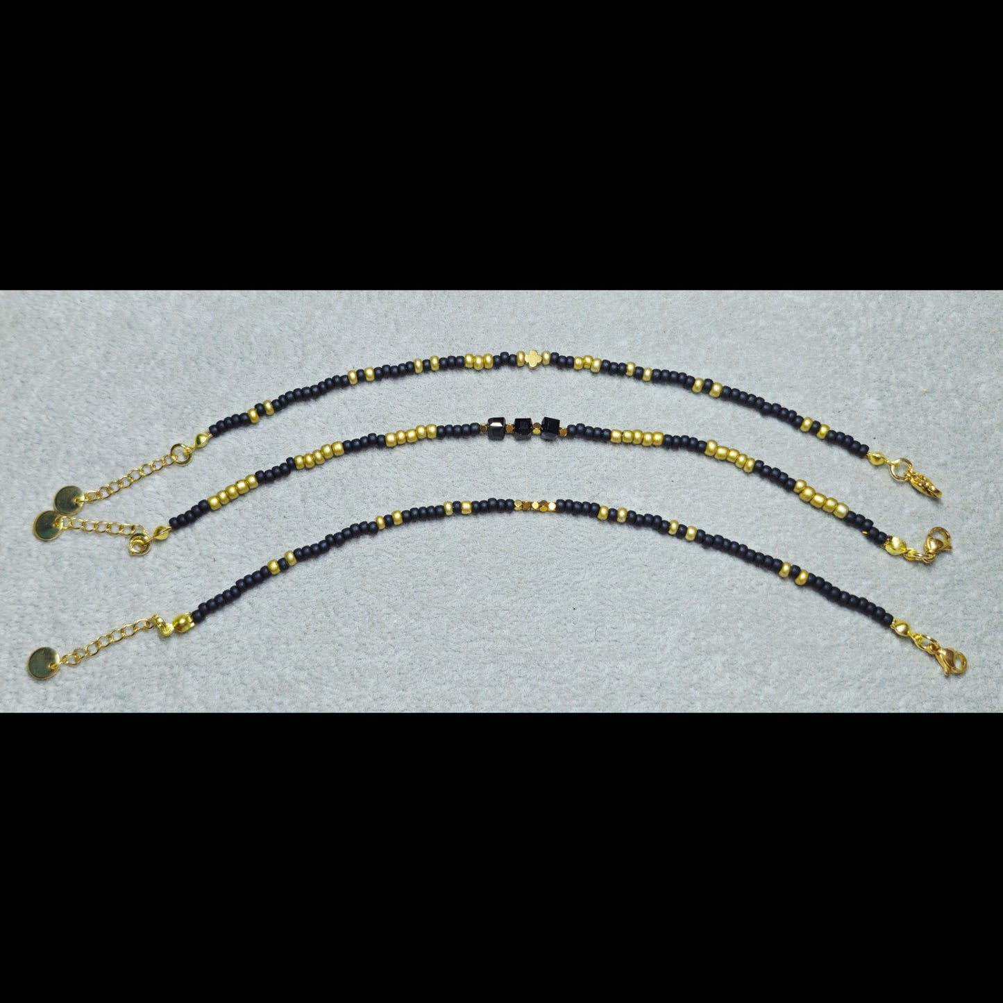 Armbandenset zwart/goud