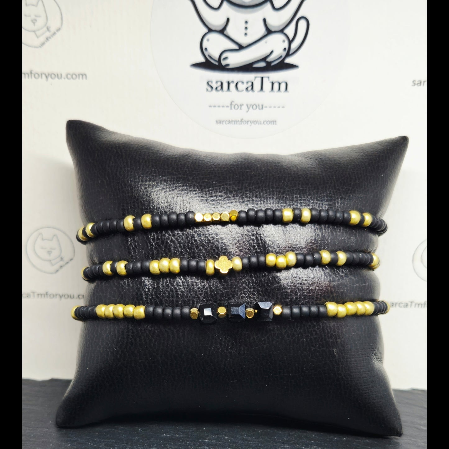 Armbandenset zwart/goud